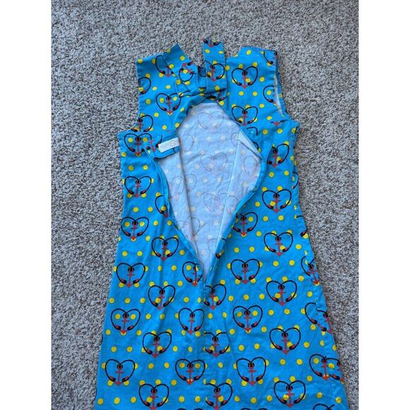 Tracy Negoshian Blue, sleeveless dress, size medium. Blue, yellow & Red. - Picture 3 of 9